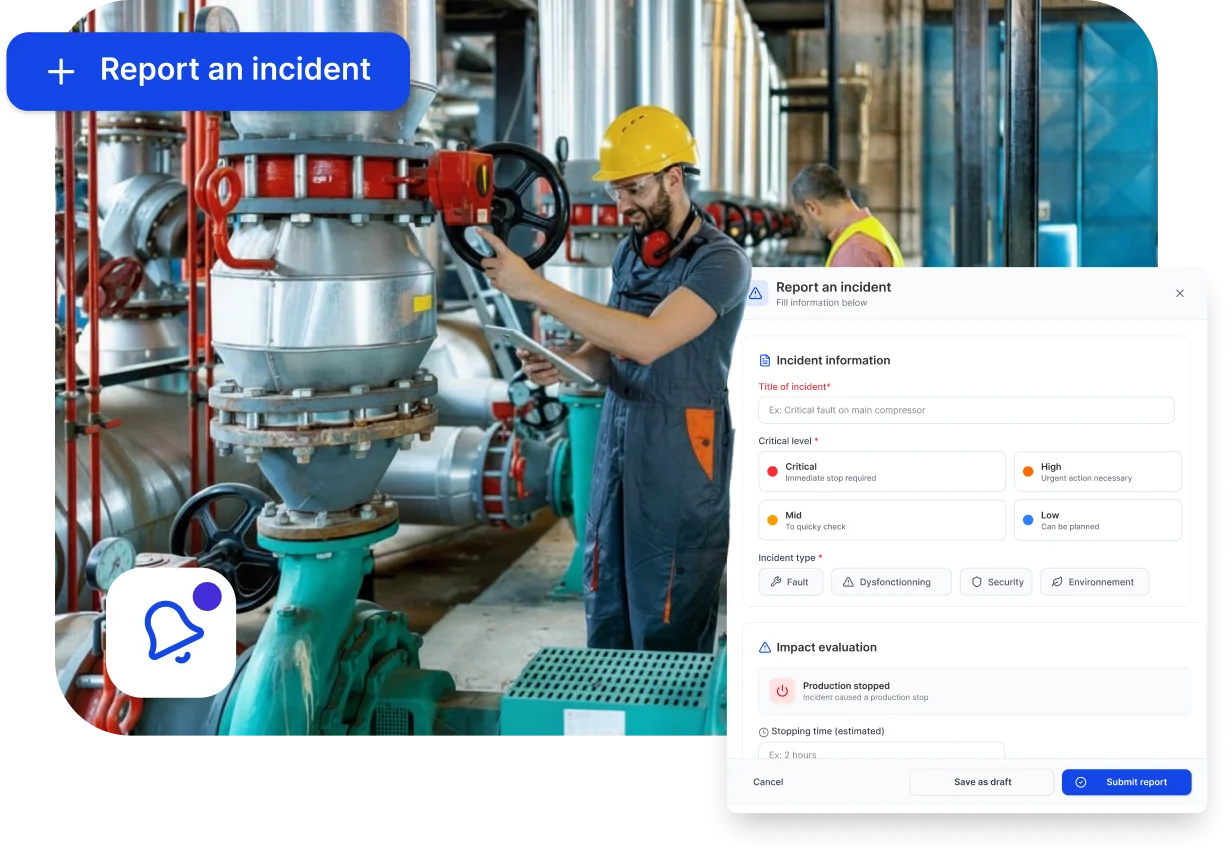 Report incident interface form