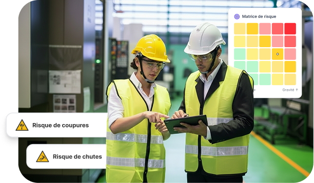 Matrice d'analyse des risques dans le logiciel de plan de prévention Leaneo